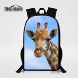 Giraffe Printing Schoolbag Large Capacity Backpack for Teenagers Girls Boys