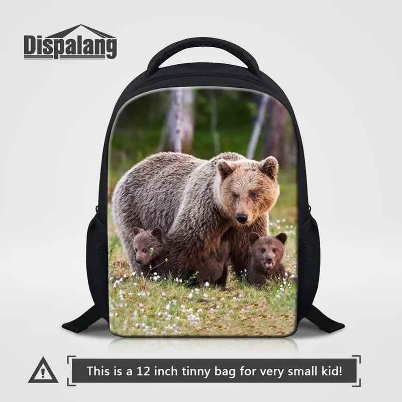 Mini Shoulder Bag for Toddlers with Bear Prints