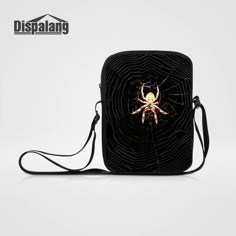 Spider Prints Mini Messenger Bag Travel Crossbody Bag For Women