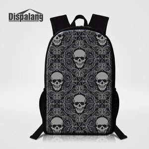 Striped Skull Printed School Bags Stylish Men Women Backpacks