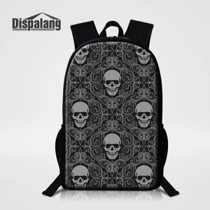 Striped Skull Printed School Bags Stylish Men Women Backpacks