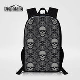 Striped Skull Printed School Bags Stylish Men Women Backpacks