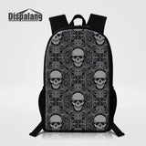 Striped Skull Printed School Bags Stylish Men Women Backpacks