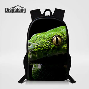 Animal Snake Print School Backpack for Men Women Kids Travel Bags