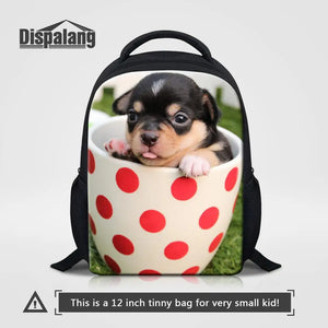 Teacup Poodle Small Backpack Dog Print School Bag for Kids