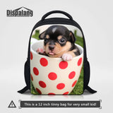 Teacup Poodle Small Backpack Dog Print School Bag for Kids