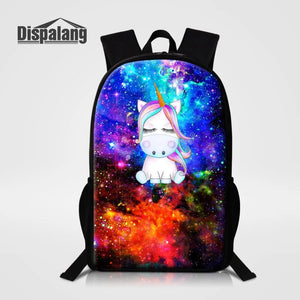 Unicorn Print Backpack Cartoon Horse School Bags for Boys Girls
