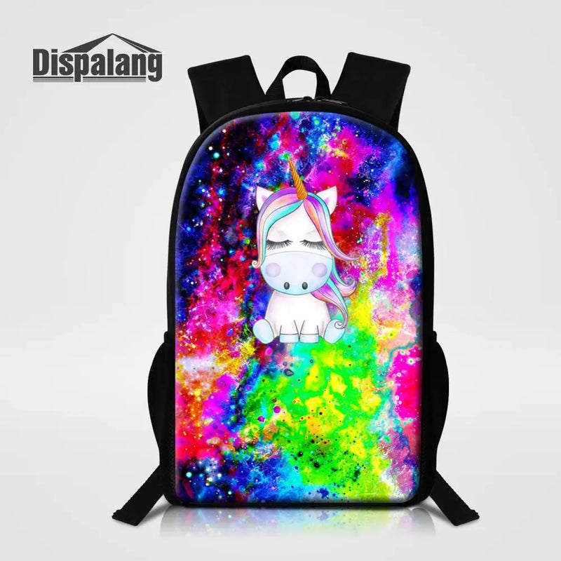 Unicorn Print Backpack Cartoon Horse School Bags for Boys Girls