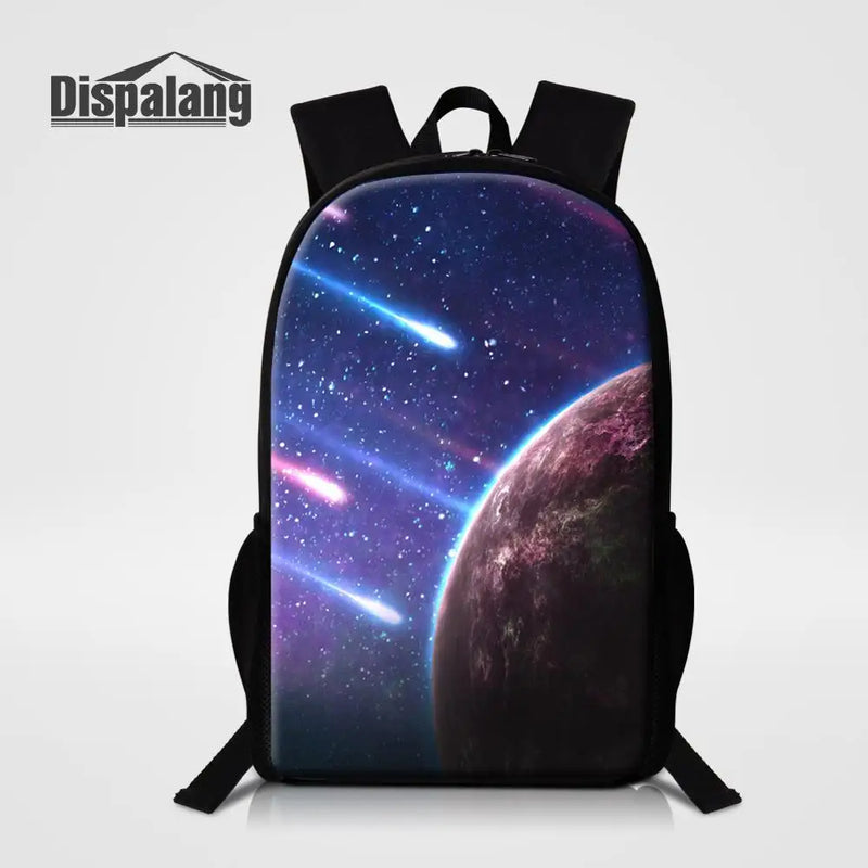 Universe Galaxy Print Backpack for School Girls Boys