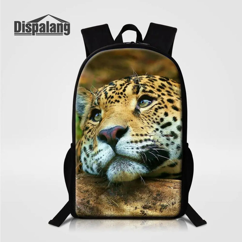 Leopard Print School Backpack for Teens and Kids