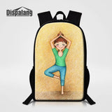 Yoga Printing Women Backpack School Bags for Teen Girls