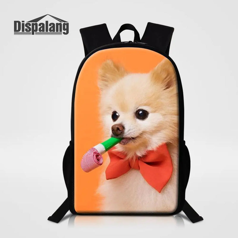 Women Backpack Dog Animal Print Casual School Bags for Teenage Girls