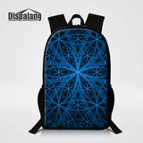 Circle Print Backpack Women Bag College Student School Bag