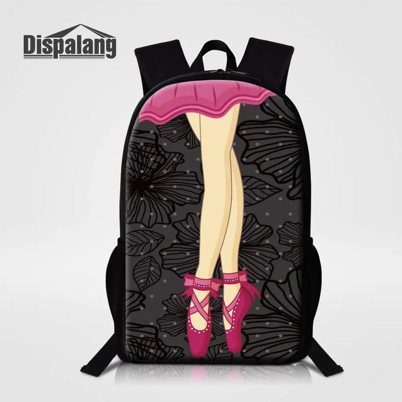 Ballet Printing School Bags 16 Inch Large Capacity Rucksack