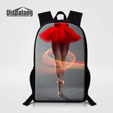 Ballet Printing School Bags 16 Inch Large Capacity Rucksack