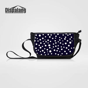 Women Canvas Shoulder Bag Large Messenger Bag Dots Striped Print Cross Body Bag