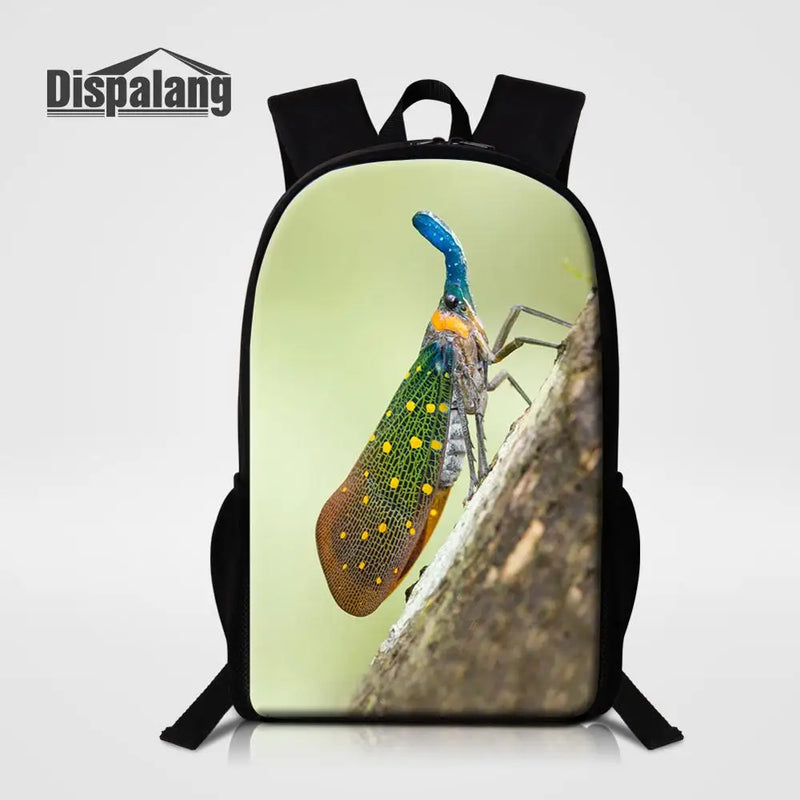 Animal Insect Printing Backpack Kids Boys School Bag Mochila Feminina