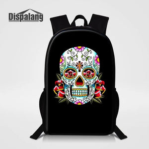 Skull Print Casual School Backpack for Teenage Kids