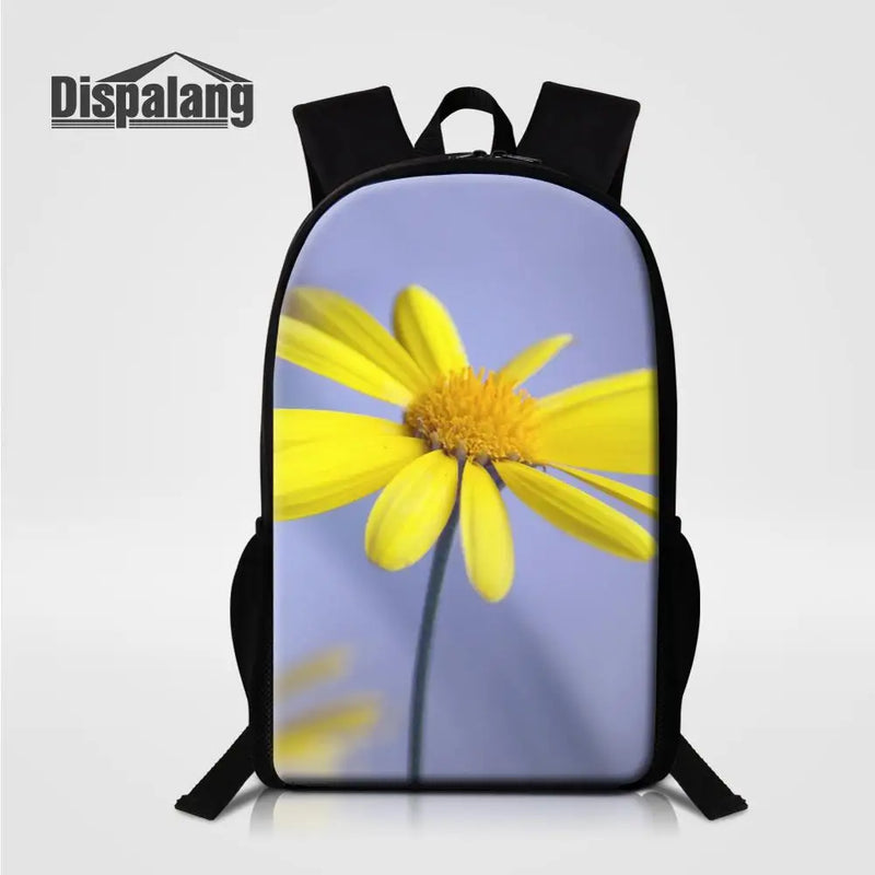Women's Rose Flower School Bag For Teenage Girls 16'' Female