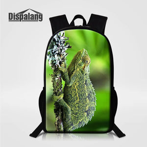 Lizard Print Backpacks for Teenagers College Student Shoulder Book Bag