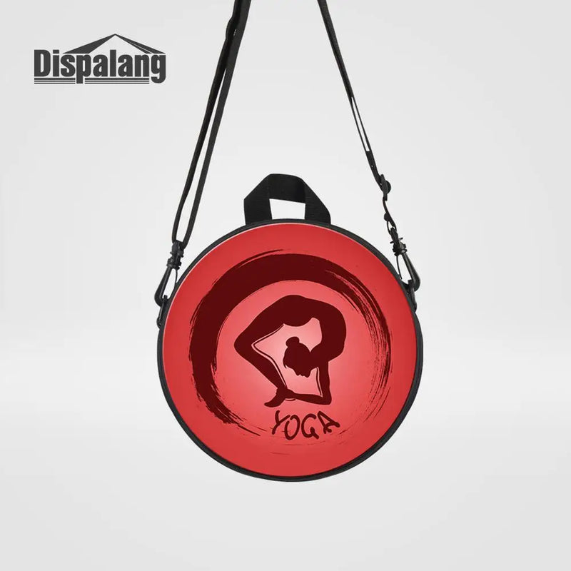 Yoga Print Mini Backpack for Women Striped Rucksack School Bag