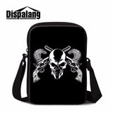 Retro Skull Head Messenger Bag Small Crossbody Sling Bag