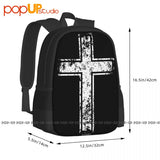 Distressed Cross Religion Christian Catholic Backpack Large Capacity