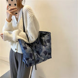 Distressed Denim Shoulder Bags Retro Panelled Underarm Harajuku