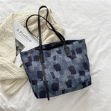 Distressed Denim Shoulder Bags Retro Panelled Underarm Harajuku