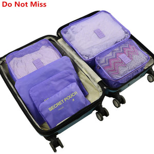 6pcs/Set Travel Organiser Packing Cube for Women & Men
