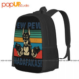 Doberman Dog Gangster Gun Backpack Shoe Bag Gymnast Bag Travel