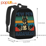 Doberman Dog Gangster Gun Backpack Shoe Bag Gymnast Bag Travel