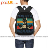 Doberman Dog Gangster Gun Backpack Shoe Bag Gymnast Bag Travel