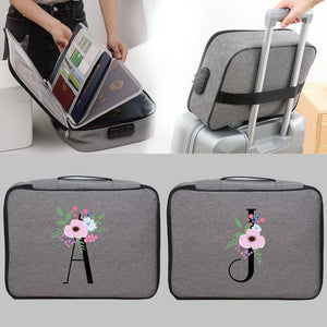 Flower and Letter Print Storage Bag Organizer