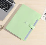 Expanding File Folder Organizer with 5 Pockets A4 Snap Closure Plastic Bags