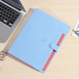 Expanding File Folder Organizer with 5 Pockets A4 Snap Closure Plastic Bags