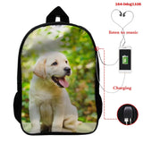 3D Printing Women Girls Backpack Dog Print Bags Rucksack Mochila Sac A Dos