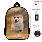 3D Printing Women Girls Backpack Dog Print Bags Rucksack Mochila Sac A Dos