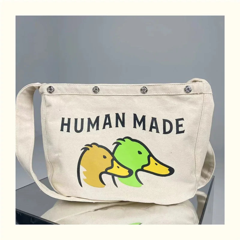 Duck Graphic Canvas Messenger Bag for Men Women
