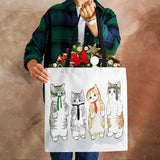 Dog Cartoon Shoulder Bag Vintage Women Reusable Canvas Tote Bag