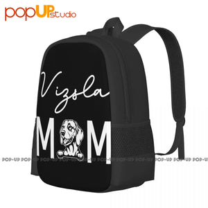 Dog Mom Vizsla Backpack Large Capacity Sports Style