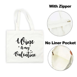 Dog Mother Wine Lover Print T Shirt Women Canvas Bag