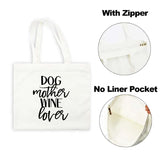 Dog Mother Wine Lover Print T Shirt Women Canvas Bag