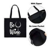 Dog Mother Wine Lover Print T Shirt Women Canvas Bag