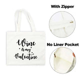 Dog Mother Wine Lover Print T Shirt Women Canvas Bag