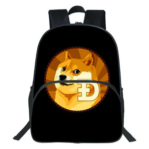 Dogecoin Backpack Bitcoin 3D Print Teenager Students Double-layer School Bags