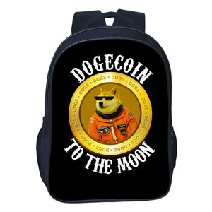 Dogecoin Backpack Children Bag Cartoon Printed School Bags Boys Girls