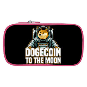 Dogecoin Makeup Bag Wallet Long Pencil Bag Zipper Cosmetic Bag