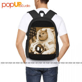 Dogecoin Moon Astronaut Cryptocurrency Inu Meme Love Backpack