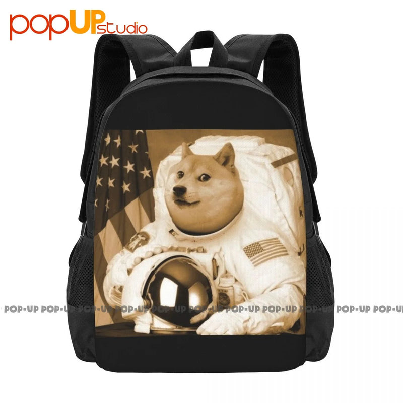 Dogecoin Moon Astronaut Cryptocurrency Inu Meme Love Backpack